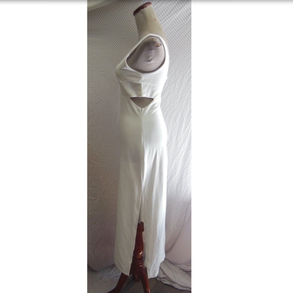 NEW LULUS Captivate My Soul WHITE Cutout BODYCON Stretchy COCKTAIL Midi DRESS S - Picture 14 of 16